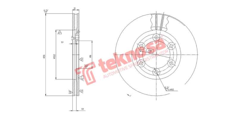Brake Disc Ford Courier B Series 86 (Front Vented)