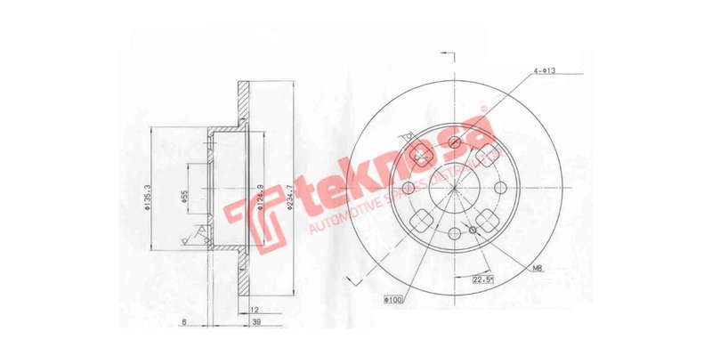 Brake Disc Ford Fiesta 92 Mazda Soho 121 92 (Front Solid)