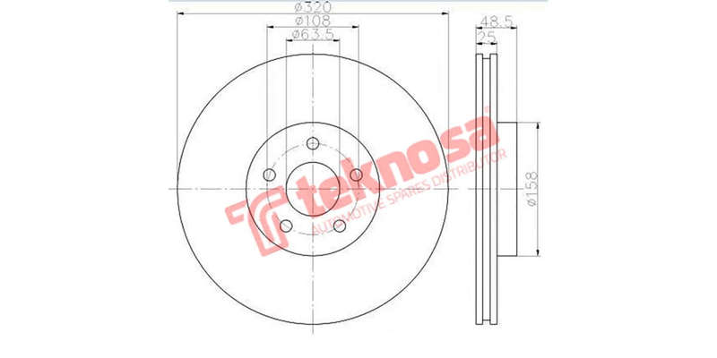 Brake Disc Ford Focus Kuga Transit (Front Vented)