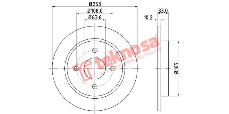 Brake Disc Ford Focus Fiesta Sierra Saphire (Rear Solid)