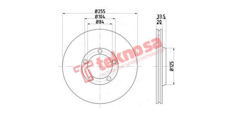 Brake Disc Ford Husky L300 Starwagon 83 (Front Vented)