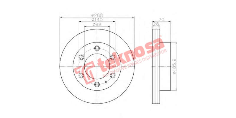 Brake Disc Ford Ranger 2.5Td 3.0Tdci 4X4 99 (Front Vented)