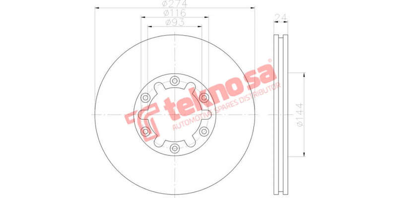 Brake Disc Ford Ranger Hi Trail Drifter (Front Vented)