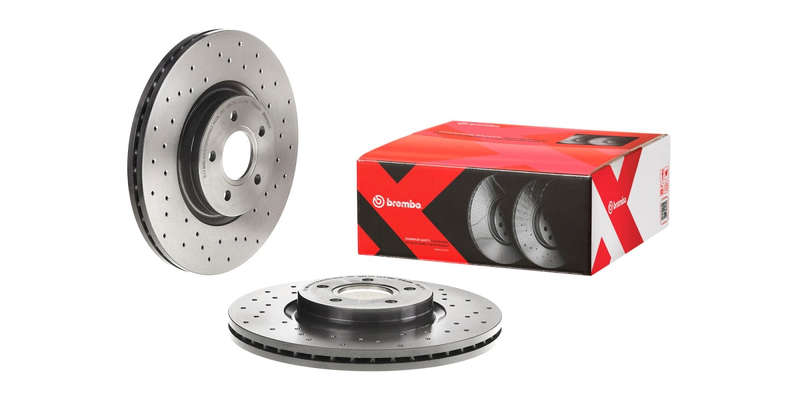 Brake Disc Front (1 In Box) Drilled Ford Focus 2.5 Volvo C70 S40 V50 (Brembo 09A7281X)