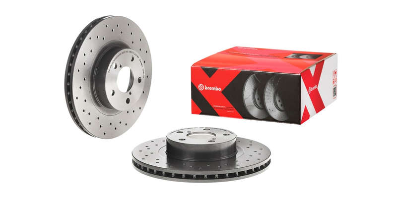 Brake Disc Front (2 In Box) Drilled Subaru Impreza (Brembo 0956742X)