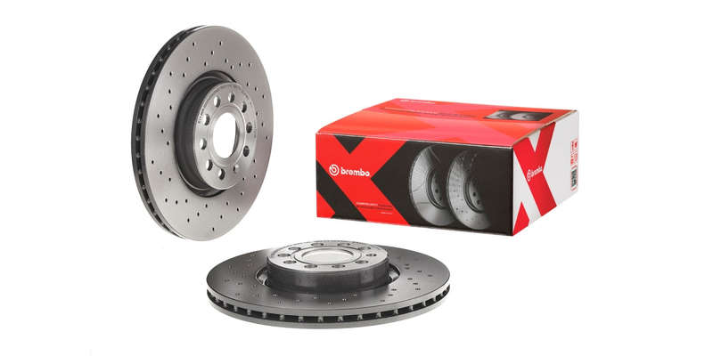 Brake Disc Front (2 In Box) Drilled Vw Golf Scirocco Touran Audi A3 (Brembo 0997721X)