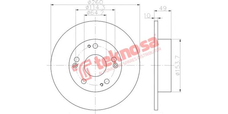Brake Disc Honda Accord 2.4 03 (Rear Solid)