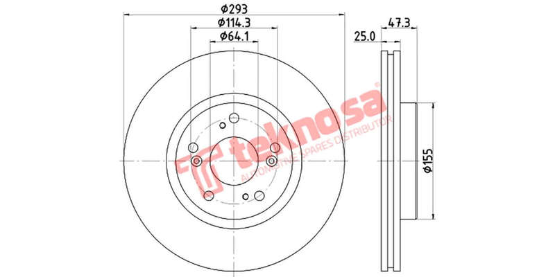 Brake Disc Honda Civic 12 (Front Vented)