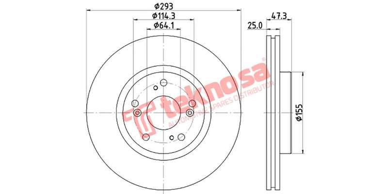 Brake Disc Honda Civic 12 (Front Vented)
