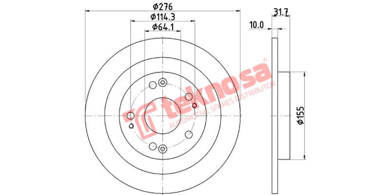 Brake Disc Honda Civic 12 (Rear Solid)