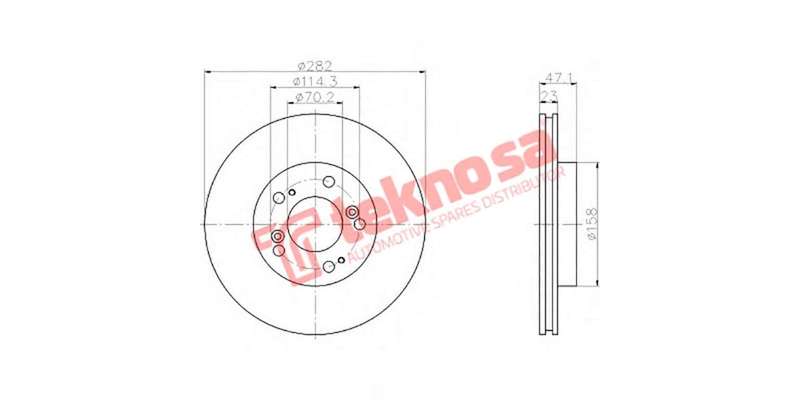 Brake Disc Honda Cr V 4X4 98 (Front Vented)