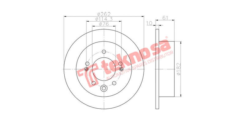 Brake Disc Hynudai Elantra 2.0 Sonata 2.4 (Rear Solid)