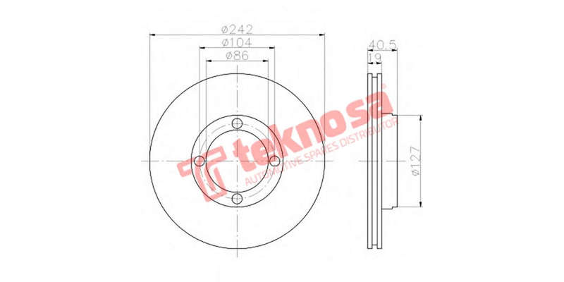 Brake Disc Hyundai Accent1,3 1,5 94 (Front Vented)