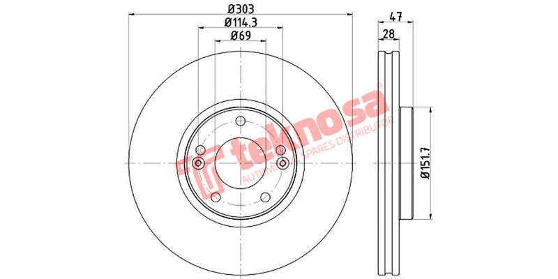 Brake Disc Hyundai Azera (Front Vented)