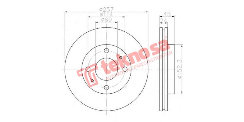 Brake Disc Hyundai Elant Matrix 1.6 2.0 00 (Front Vented)