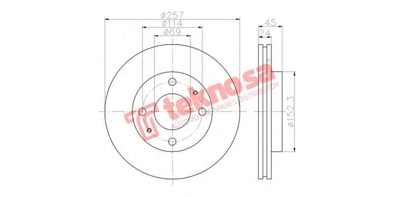 Brake Disc Hyundai Elant Matrix 1.6 2.0 00 (Front Vented)