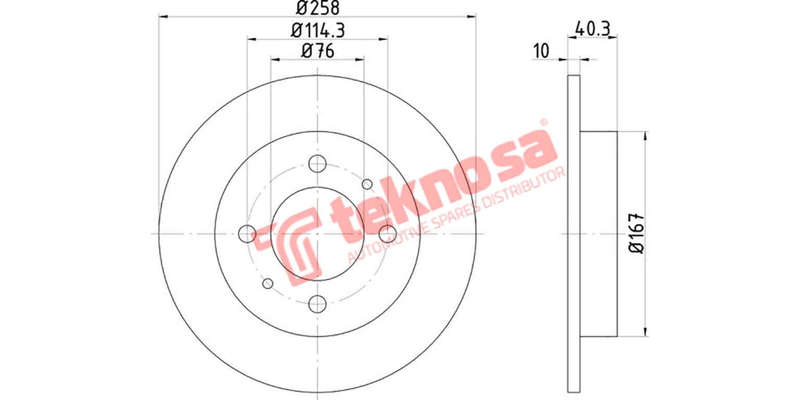 Brake Disc Hyundai Elantra 06 Tiburon 02 (Rear Solid)