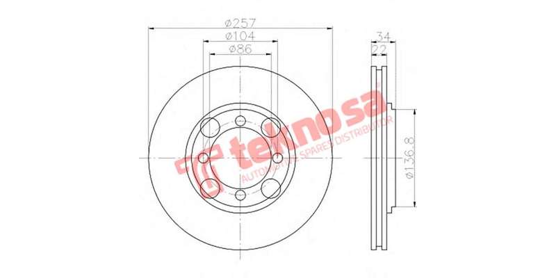 Brake Disc Hyundai Elantra 1.8 2.0 95 00 (Front Vented)