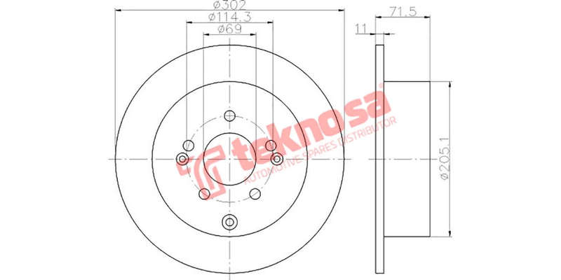 Brake Disc Hyundai Santa Fe Ii 2.7 V6Gls 2.2Crdi 06 (Rear Solid)