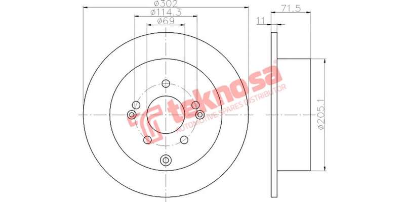 Brake Disc Hyundai Santa Fe Ii 2.7 V6Gls 2.2Crdi 06 (Rear Solid)