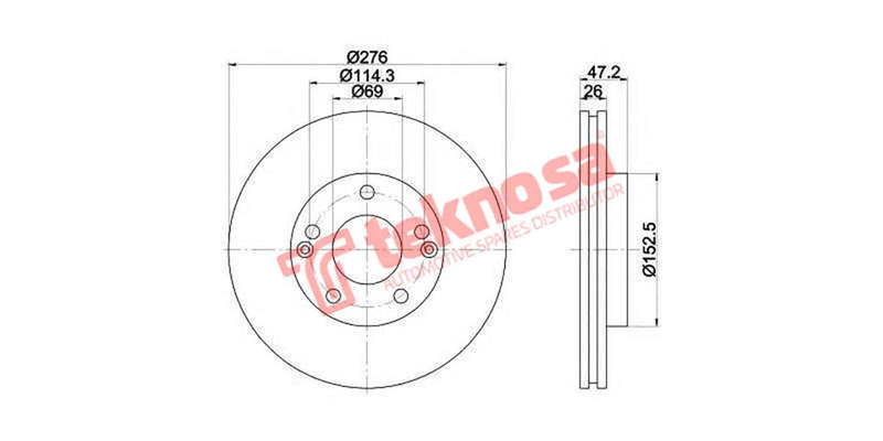 Brake Disc Hyundai Sante Fe Trajet (Front Vented)