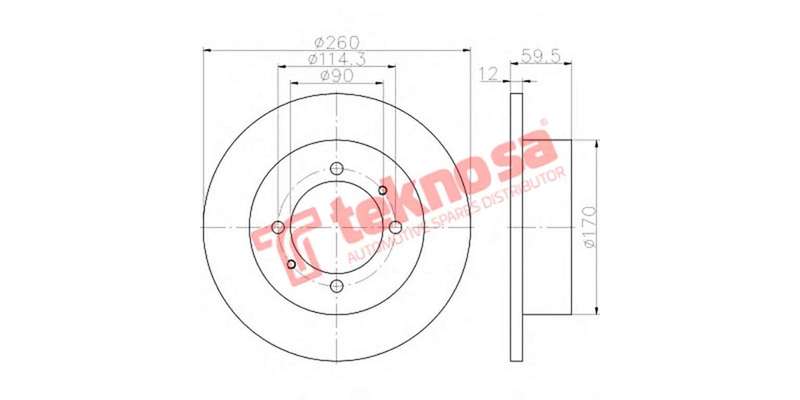 Brake Disc Hyundai Sonata Ii , Iii (Rear Solid)