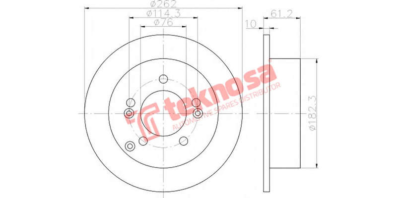 Brake Disc Hyundai Tucson 4X2 08 (Rear Solid)