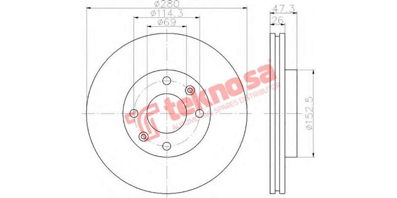 Brake Disc Isuzu Kb 3.0 4X4 98 (Front Vented)