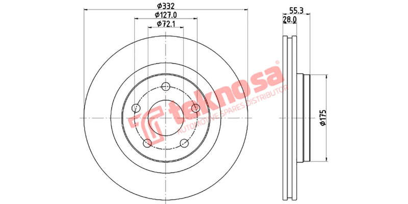 Brake Disc Jeep Wrangler 07 (Front Vented)