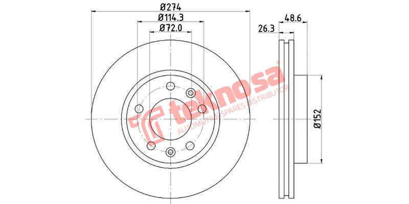 Brake Disc Kia Carnival Iii 99 03 (Front Vented)