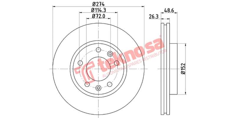 Brake Disc Kia Carnival Iii 99 03 (Front Vented)