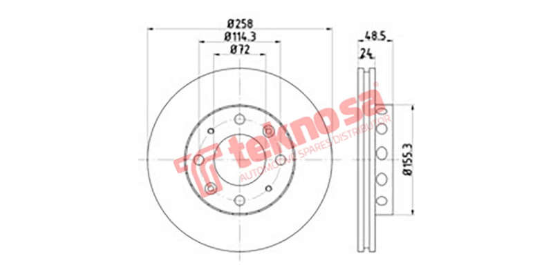 Brake Disc Kia Clarus Carens (Front Vented)