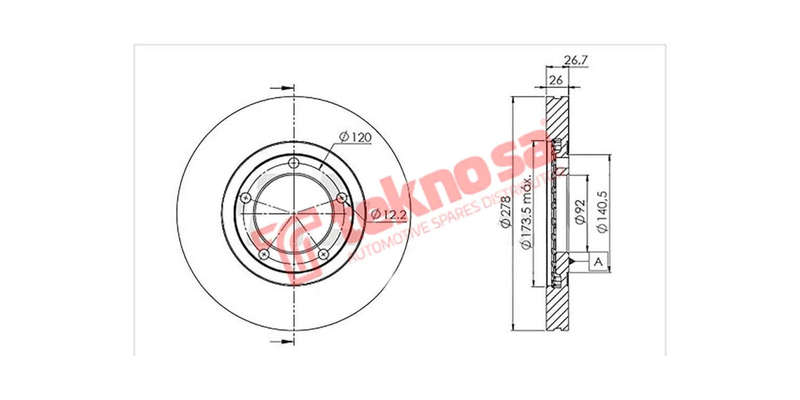 Brake Disc Kia K2.5 K2900 (Front Vented)