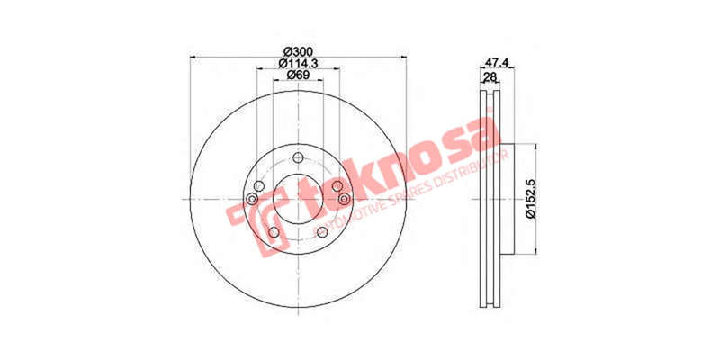 Brake Disc Kia Optima 2.4 2012 (Front Vented)