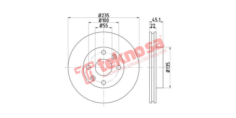 Brake Disc Kia Rio 01 (Front Vented)