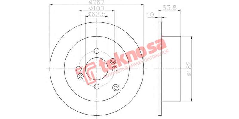 Brake Disc Kia Rio 1.4 1.5 08 (Rear Solid)