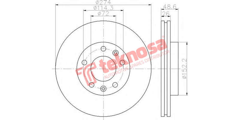 Brake Disc Kia Sedona 2.5I 2.9Dt 04 (Front Vented)