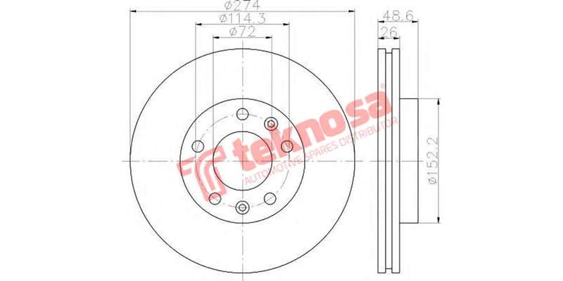 Brake Disc Kia Sedona 2.5I 2.9Dt 04 (Front Vented)
