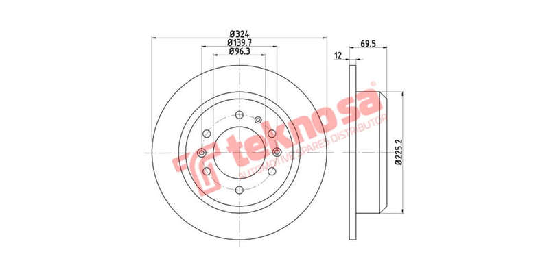 Brake Disc Kia Sedona Iii 2.2 2.9 3.8 (Rear Solid)