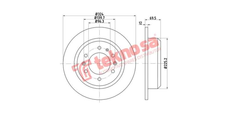 Brake Disc Kia Sedona Iii 2.2 2.9 3.8 (Rear Solid)