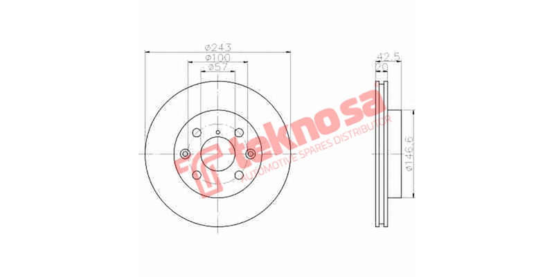 Brake Disc Kia Shuma 1.5 1.8 99 (Front Vented)