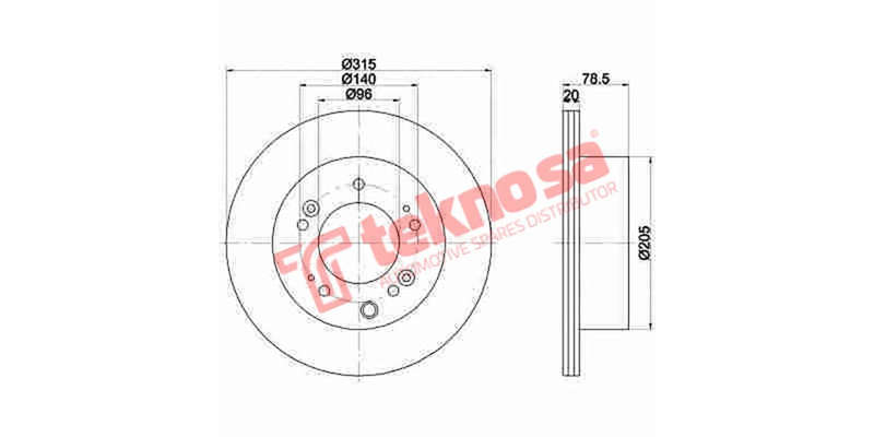 Brake Disc Kia Sorento I (Rear Vented)