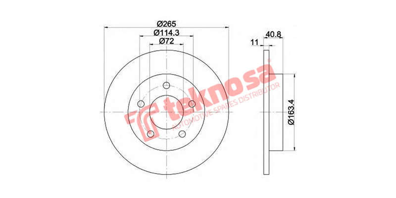 Brake Disc Mazda 3 1.6 2.0 07 (Rear Solid)
