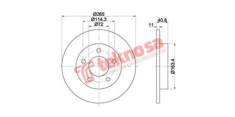 Brake Disc Mazda 3 1.6 2.0 07 (Rear Solid)