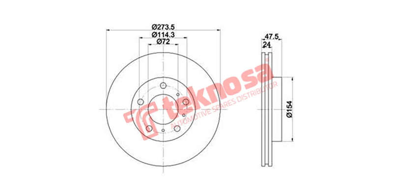 Brake Disc Mazda 6 2.0I 2.3I 03 (Front Vented)