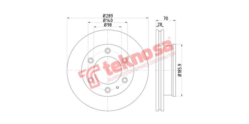 Brake Disc Mazda Drifter Bt50 4X4 02 (Front Vented)