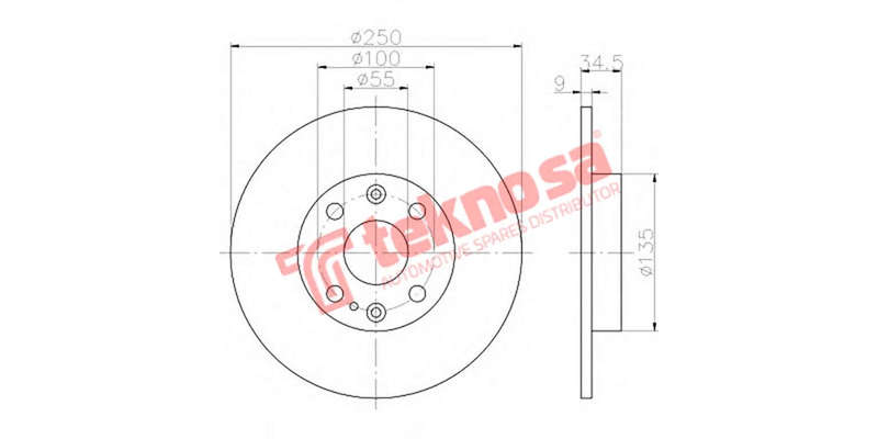 Brake Disc Mazda Etude Astina 160 ,180 (Rear Solid)