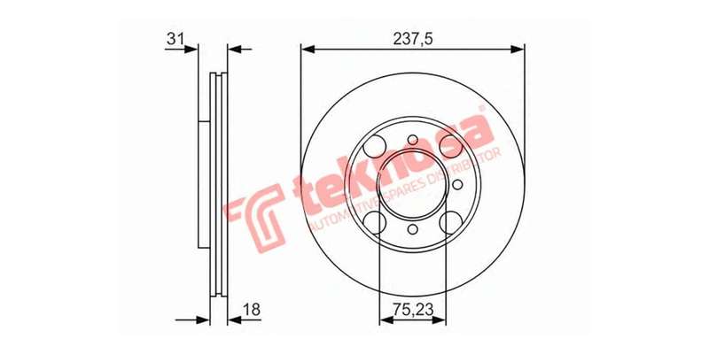 Brake Disc Mazda Rustler Midge Sting 93 (Front Vented)