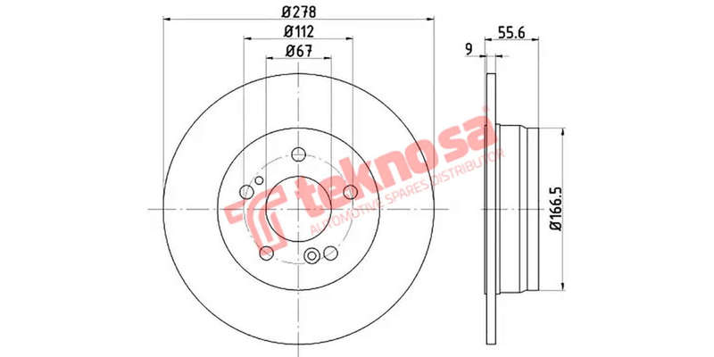 Brake Disc Merc W203 C180K C200K 03 (Rear Solid)