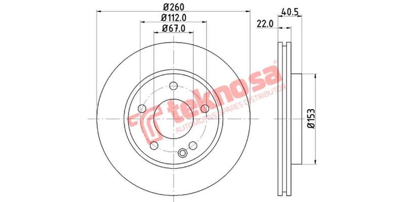 Brake Disc Mercedes A Class W168 (Front Vented)
